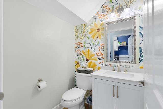 716 Timberwilde Ave, Winter Springs, FL 32708 - half bathroom featuring vanity and wallpapered walls