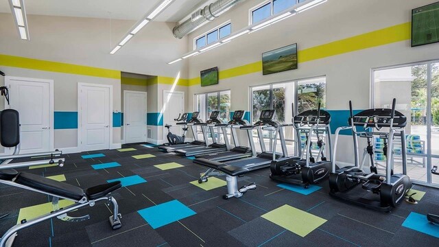 2525 Shanti Dr, Kissimmee, FL 34746 - workout area with a towering ceiling