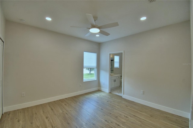 2673 Calistoga Ave, Kissimmee, FL 34741 - unfurnished room with light wood-type flooring, ceiling fan, recessed lighting, and a smoke detector