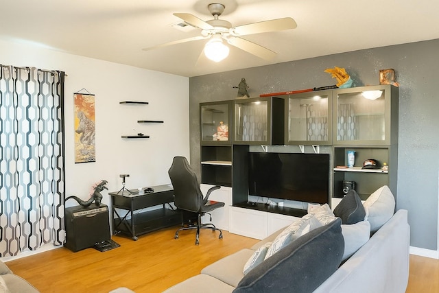 423 Midway Ave, Mascotte, FL 34753 - office with light wood-type flooring and a ceiling fan