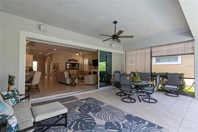 2772 Southland St, Saint Cloud, FL 34772 - tiled living area featuring a ceiling fan