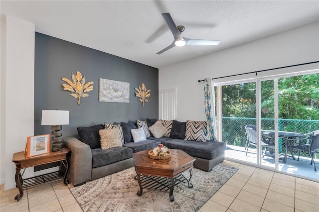 1129 Park Ridge Cir, Kissimmee, FL 34746 - living area with ceiling fan and tile patterned flooring