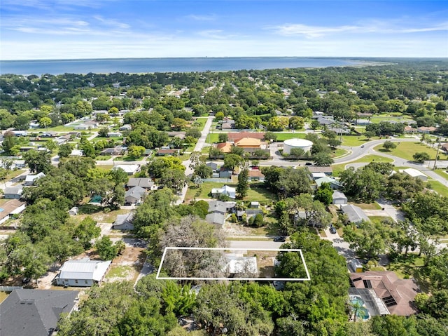 1101 Oregon Ave, Saint Cloud, FL 34769 - aerial view of residential area featuring property parcel outlined and a large body of water