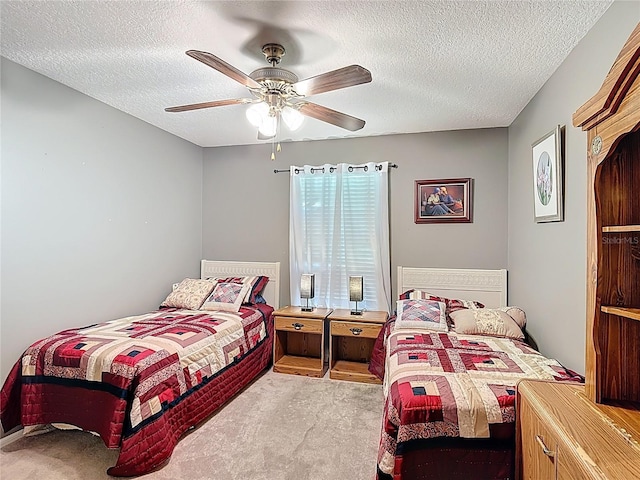 3158 Forest Breeze Way, Saint Cloud, FL 34771 - carpeted bedroom with a textured ceiling and ceiling fan