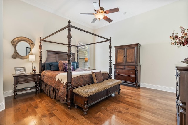 9905 Lanai View Ct, Windermere, FL 34786 - bedroom featuring wood-type flooring, crown molding, and ceiling fan