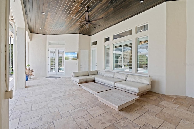 9905 Lanai View Ct, Windermere, FL 34786 - view of patio featuring a ceiling fan, french doors, and an outdoor hangout area