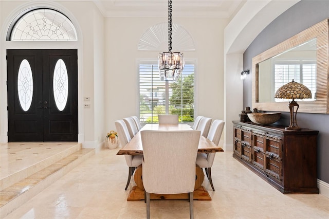9905 Lanai View Ct, Windermere, FL 34786 - dining room with a chandelier and crown molding
