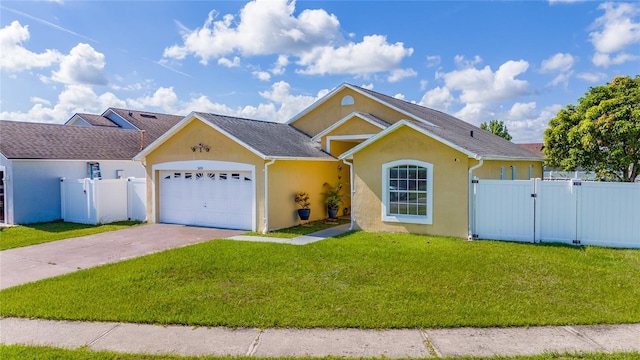 5100 Violet Ln, Kissimmee, FL 34758 - view of front of house with a gate, stucco siding, an attached garage, and concrete driveway