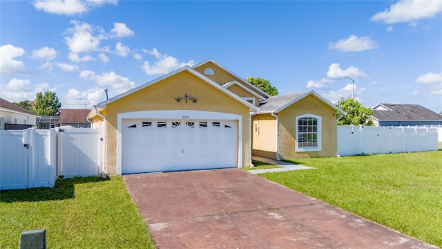 5100 Violet Ln, Kissimmee, FL 34758 - ranch-style house featuring a gate, stucco siding, driveway, and a garage