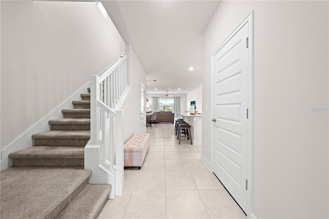 7413 Bent Tree Loop, Saint Cloud, FL 34771 - stairs with tile patterned flooring and recessed lighting