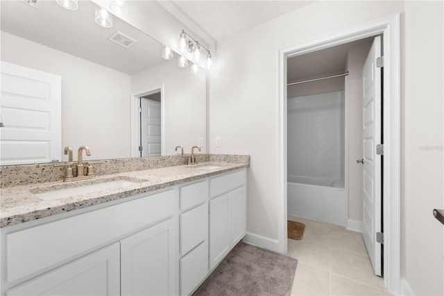 7413 Bent Tree Loop, Saint Cloud, FL 34771 - full bathroom with double vanity, washtub / shower combination, and tile patterned floors