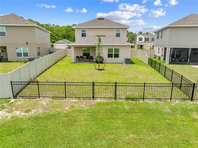 7413 Bent Tree Loop, Saint Cloud, FL 34771 - rear view of house with a shingled roof, a fenced backyard, and stucco siding