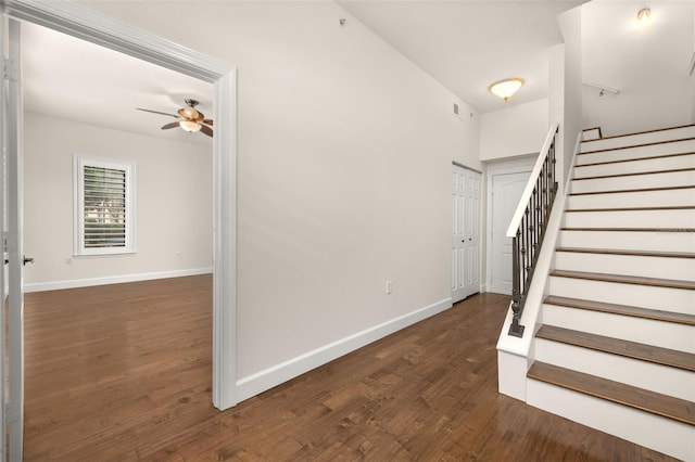 502 Mirasol Cir Unit 103, Kissimmee, FL 34747 - stairs with a ceiling fan and wood finished floors