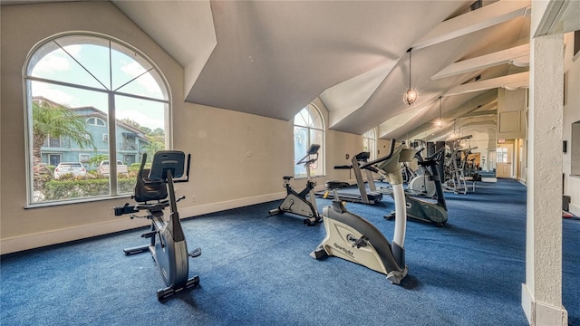 5112 Conroy Rd Unit 24, Orlando, FL 32811 - workout area with lofted ceiling and baseboards