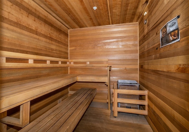 1173 Trappers Trail Loop, Champions Gate, FL 33896 - relaxing sauna / steam room featuring wooden ceiling and wooden walls