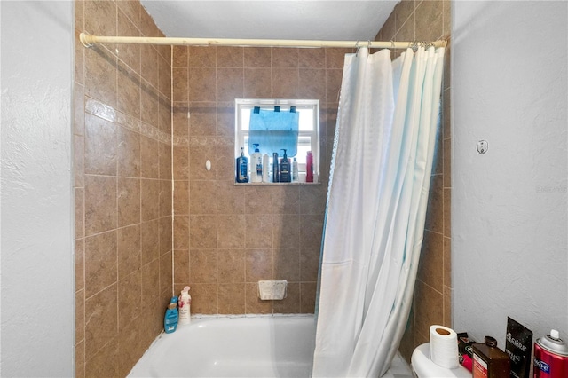 1 Coyer Rd, Haines City, FL 33844 - full bath with shower / bath combination with curtain and a textured wall