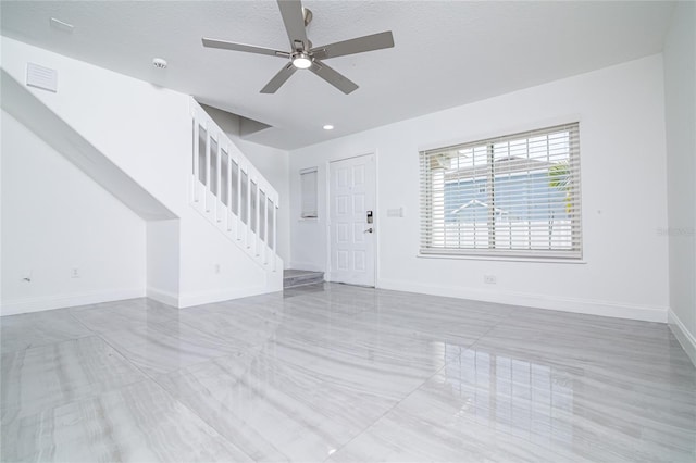 1101 Sandestin Way, Orlando, FL 32824 - foyer entrance with stairway, a ceiling fan, and recessed lighting