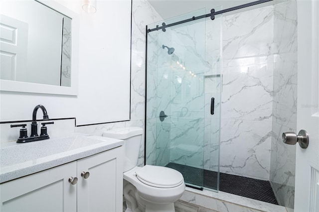 1101 Sandestin Way, Orlando, FL 32824 - full bathroom with a marble finish shower, vanity, and marble look tile flooring