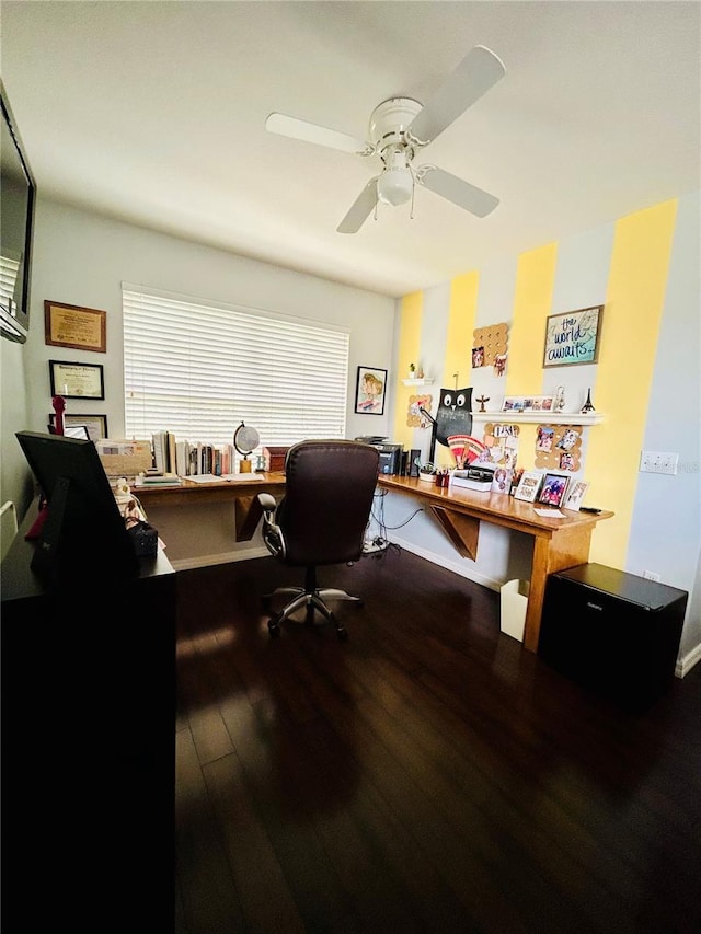 2862 Grasmere View Pkwy, Kissimmee, FL 34746 - office featuring wood finished floors and a ceiling fan
