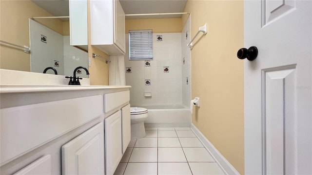 934 Westpark Dr, Celebration, FL 34747 - bathroom with vanity, tile patterned floors, and shower / tub combination