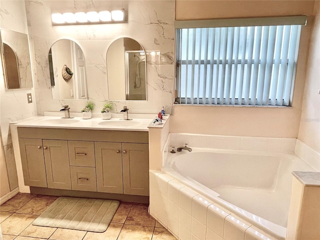 162 Seneca Point Trl, Kissimmee, FL 34746 - full bathroom featuring a garden tub and double vanity
