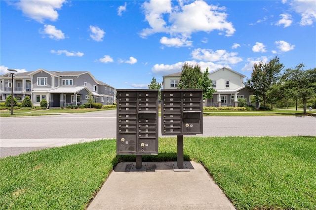 9121 Laureate Blvd, Orlando, FL 32827 - view of community featuring mail area, a residential view, and a lawn