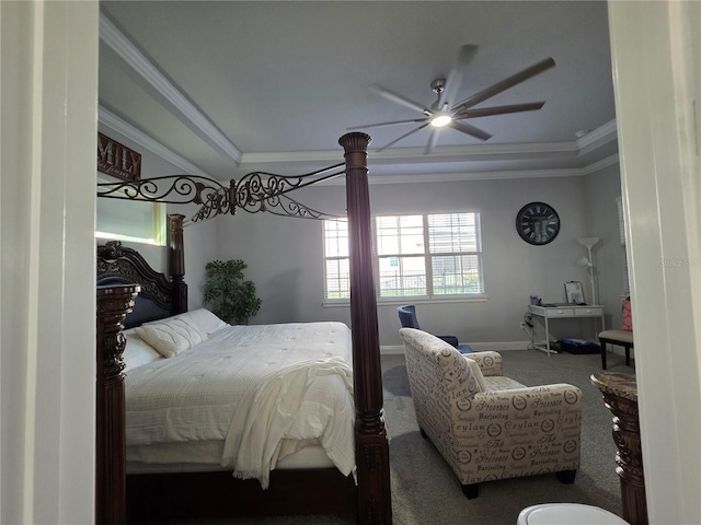 2853 Willowseed Ln, Saint Cloud, FL 34772 - bedroom featuring carpet floors, crown molding, and ceiling fan