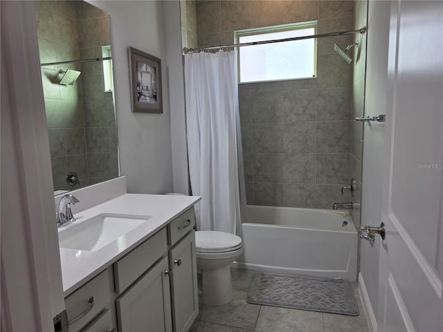 2853 Willowseed Ln, Saint Cloud, FL 34772 - full bathroom with vanity, shower / bathtub combination with curtain, and tile patterned flooring