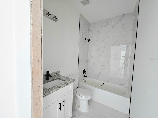 1236 N Virginia Ave, Lakeland, FL 33805 - full bathroom with vanity, marble finish flooring, and bathing tub / shower combination