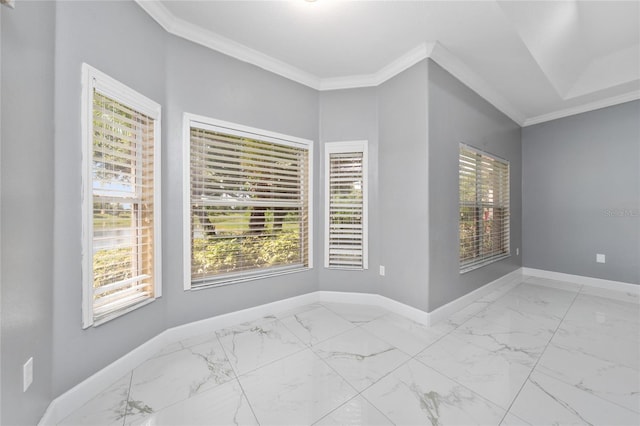 1950 Windward Oaks Ct, Kissimmee, FL 34746 - empty room featuring crown molding and marble look tiles