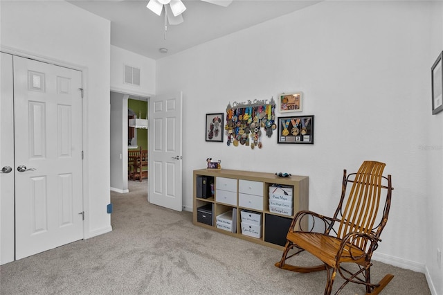 1351 Venezia Ct Unit 201, Davenport, FL 33896 - living area featuring carpet and a ceiling fan
