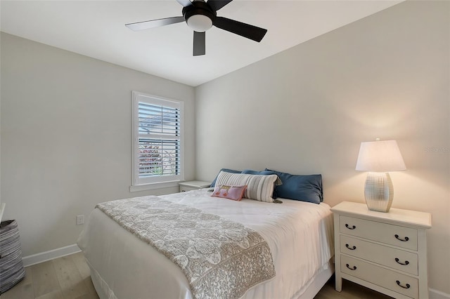 17109 Kenton Ter, Bradenton, FL 34202 - bedroom with light wood-type flooring and ceiling fan