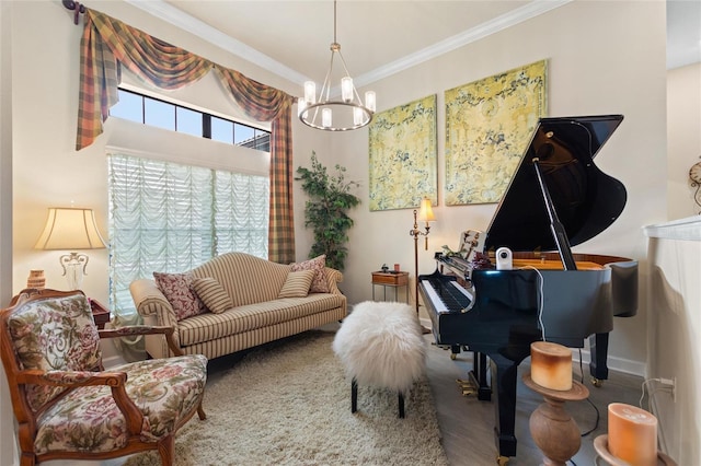 1452 Mickelson Ct, Davenport, FL 33896 - sitting room featuring ornamental molding and a chandelier