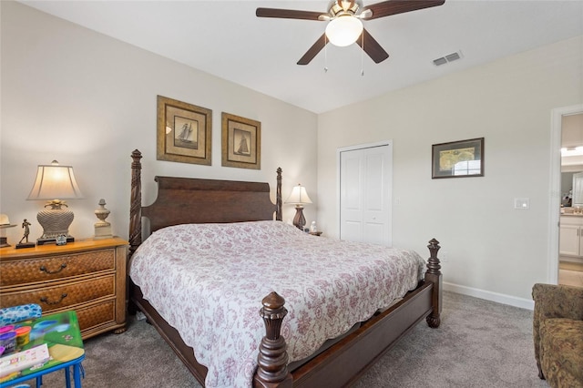 1452 Mickelson Ct, Davenport, FL 33896 - bedroom featuring carpet, a closet, and ceiling fan