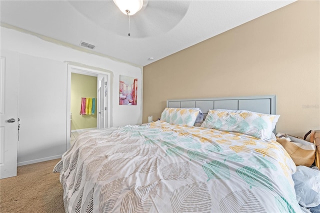 739 Jefferson, Davenport, FL 33837 - bedroom with carpet, vaulted ceiling, ensuite bath, and a ceiling fan