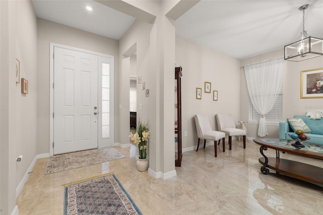 3837 Carrick Bend Dr, Kissimmee, FL 34746 - foyer entrance with a chandelier and recessed lighting