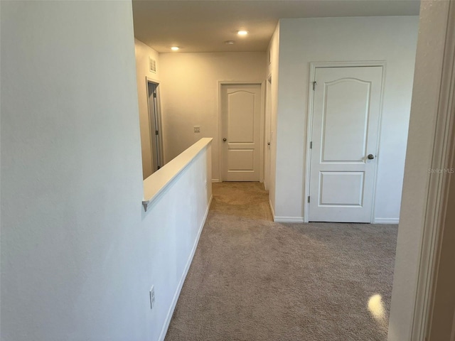 636 Autumn Stream Drive St, Auburndale, FL 33823 - hall featuring carpet, recessed lighting, and an upstairs landing