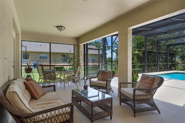 1525 Gants Cir, Kissimmee, FL 34744 - sunroom / solarium with an outdoor hangout area and outdoor dining area