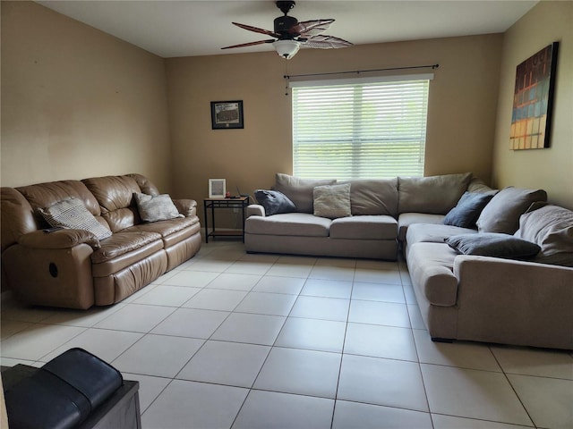 144 Hawthorne Way, Davenport, FL 33896 - living area featuring a ceiling fan and light tile patterned floors