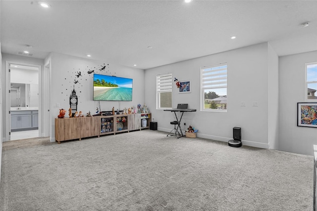 3252 Jackson Bluff Way, Clermont, FL 34711 - living room with carpet floors, recessed lighting, and healthy amount of natural light