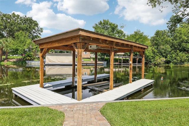 27805 Lois Dr, Tavares, FL 32778 - dock with boat lift and a water view