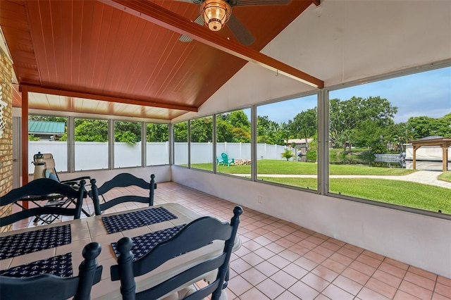 27805 Lois Dr, Tavares, FL 32778 - sunroom featuring ceiling fan and healthy amount of natural light