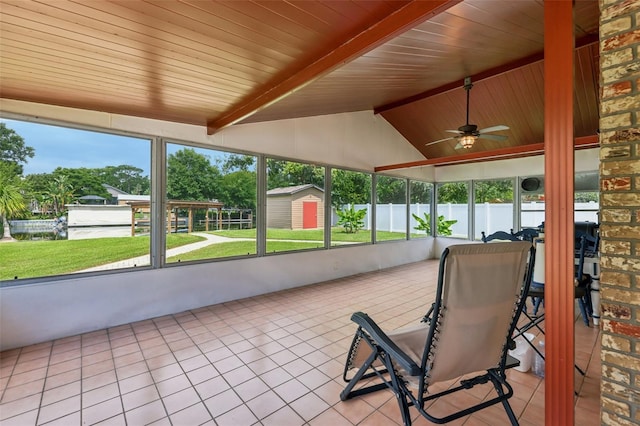 27805 Lois Dr, Tavares, FL 32778 - sunroom / solarium featuring a ceiling fan