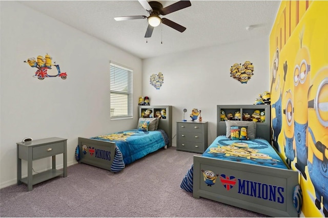 2231 Crofton Springs Ct, Davenport, FL 33837 - carpeted bedroom featuring a textured ceiling and a ceiling fan
