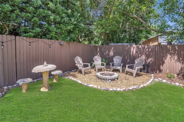 1203 Monterey Dr, Eustis, FL 32726 - view of yard featuring an outdoor fire pit