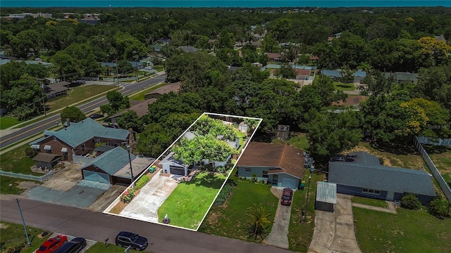 1203 Monterey Dr, Eustis, FL 32726 - aerial view of residential area featuring property boundaries highlighted