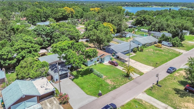 1203 Monterey Dr, Eustis, FL 32726 - drone / aerial view of a large body of water and a heavily wooded area