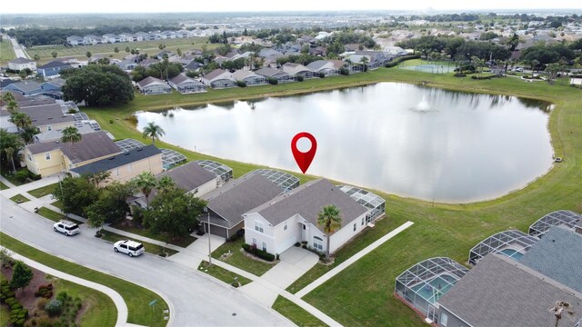 344 Bloomingdale Dr, Davenport, FL 33897 - aerial perspective of suburban area with a large body of water