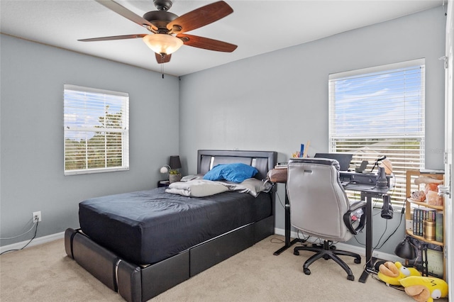 12353 Hammock Hill Dr, Clermont, FL 34711 - bedroom with carpet, an office area, and a ceiling fan