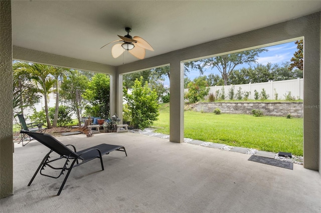 12353 Hammock Hill Dr, Clermont, FL 34711 - view of patio with ceiling fan